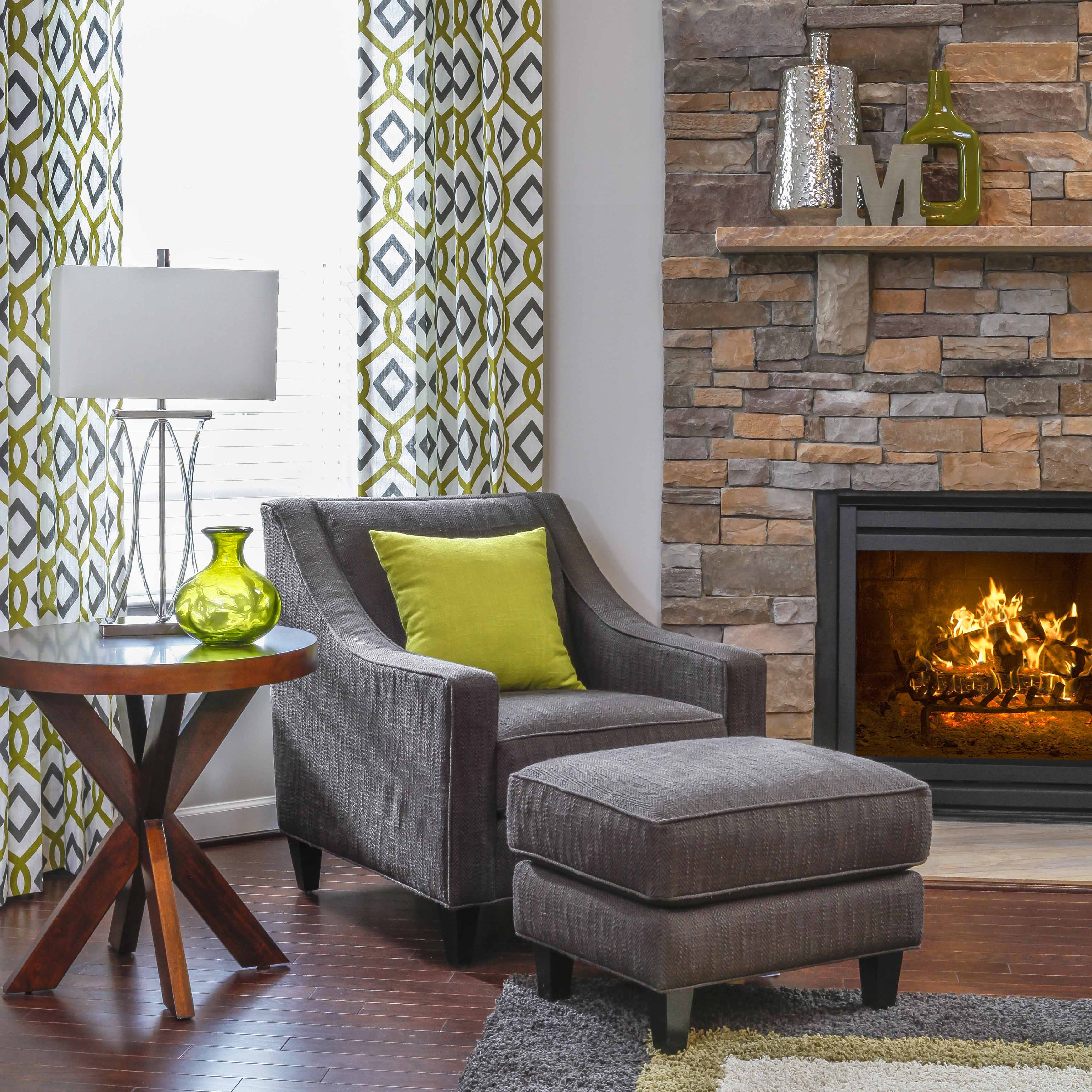 Chartreuse Green Family Room